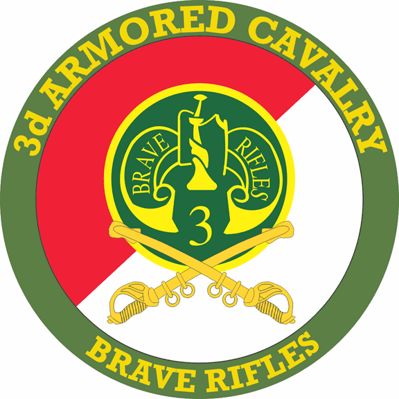 3.8 Inch 3rd Armored Cavalry with Sabres Decal