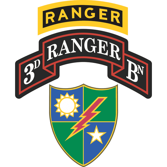 3.8 Inch 3rd Battalion, 75th Ranger Regiment With Ranger Tab Decal