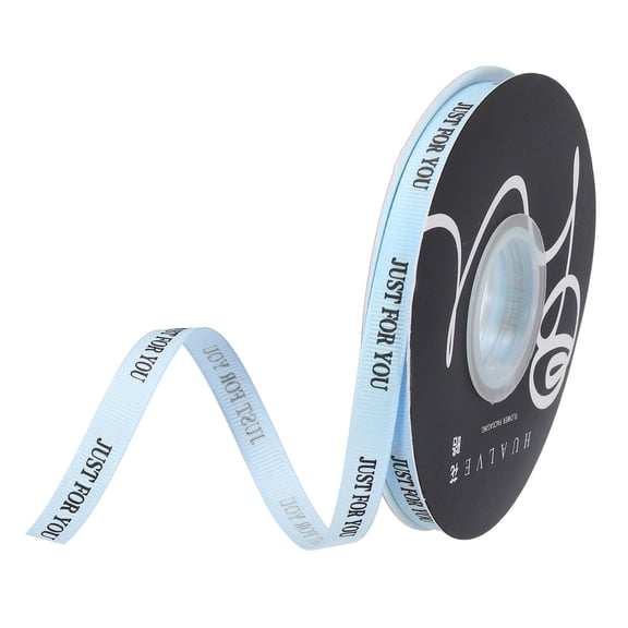 3/8 Inch 50 Yard Personalized Satin Ribbon Pastel Blue Grosgrain Ribbon for Gift Wrapping, Printed Just for You