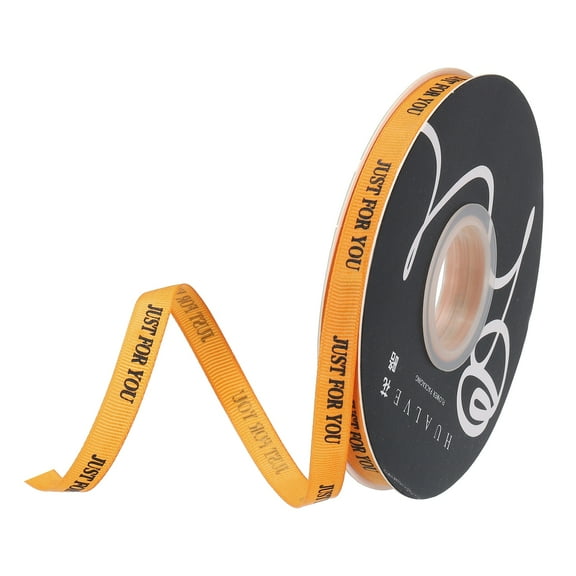 3/8 Inch 50 Yard Personalized Satin Ribbon Pastel Orange Grosgrain Ribbon for Gift Wrapping, Printed Just for You