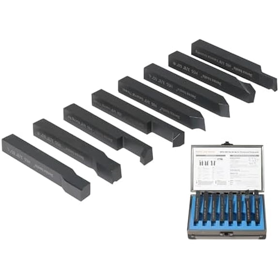 3/8 Inch 8 Pieces HSS Tool Bit Set for Turning and Facing work, Hardened, Pre-ground and Sharpened, for DIY, Hobbyst and Home Workshop Machinist$$Tools & Hardware Other
