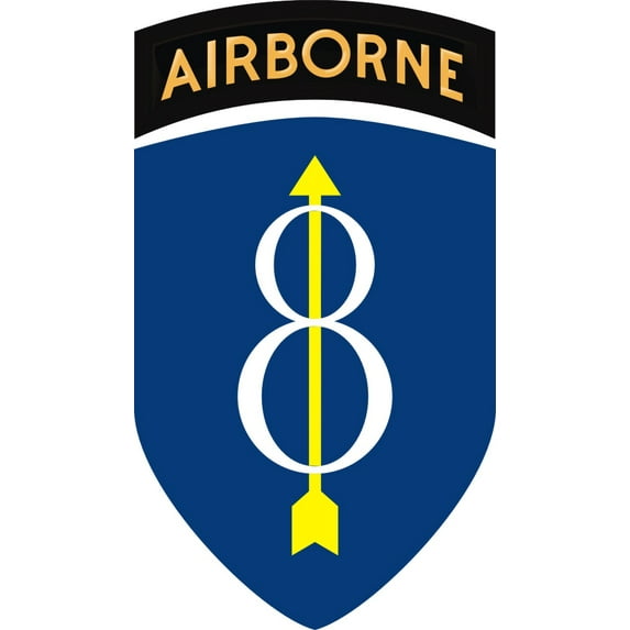3.8 Inch 8th Infantry Division with Airborne Tab Decal Sticker