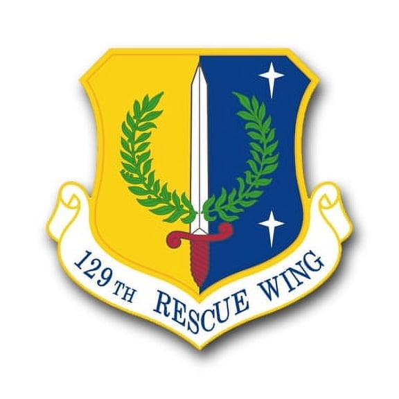 3.8 Inch Air Force 129th Rescue Squadron Wing Vinyl Transfer Decal