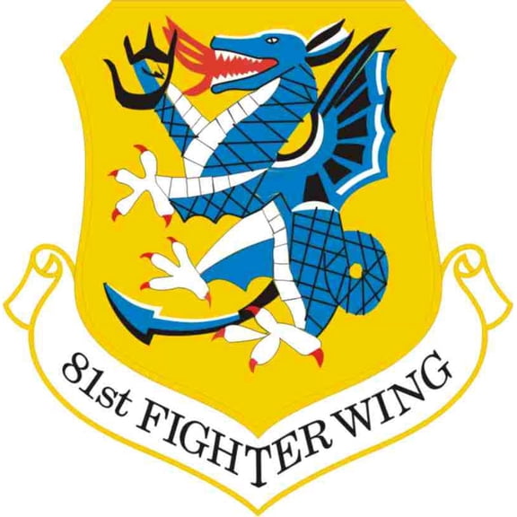 3.8 Inch Air Force 81st Fighter Wing Vinyl Transfer Decal