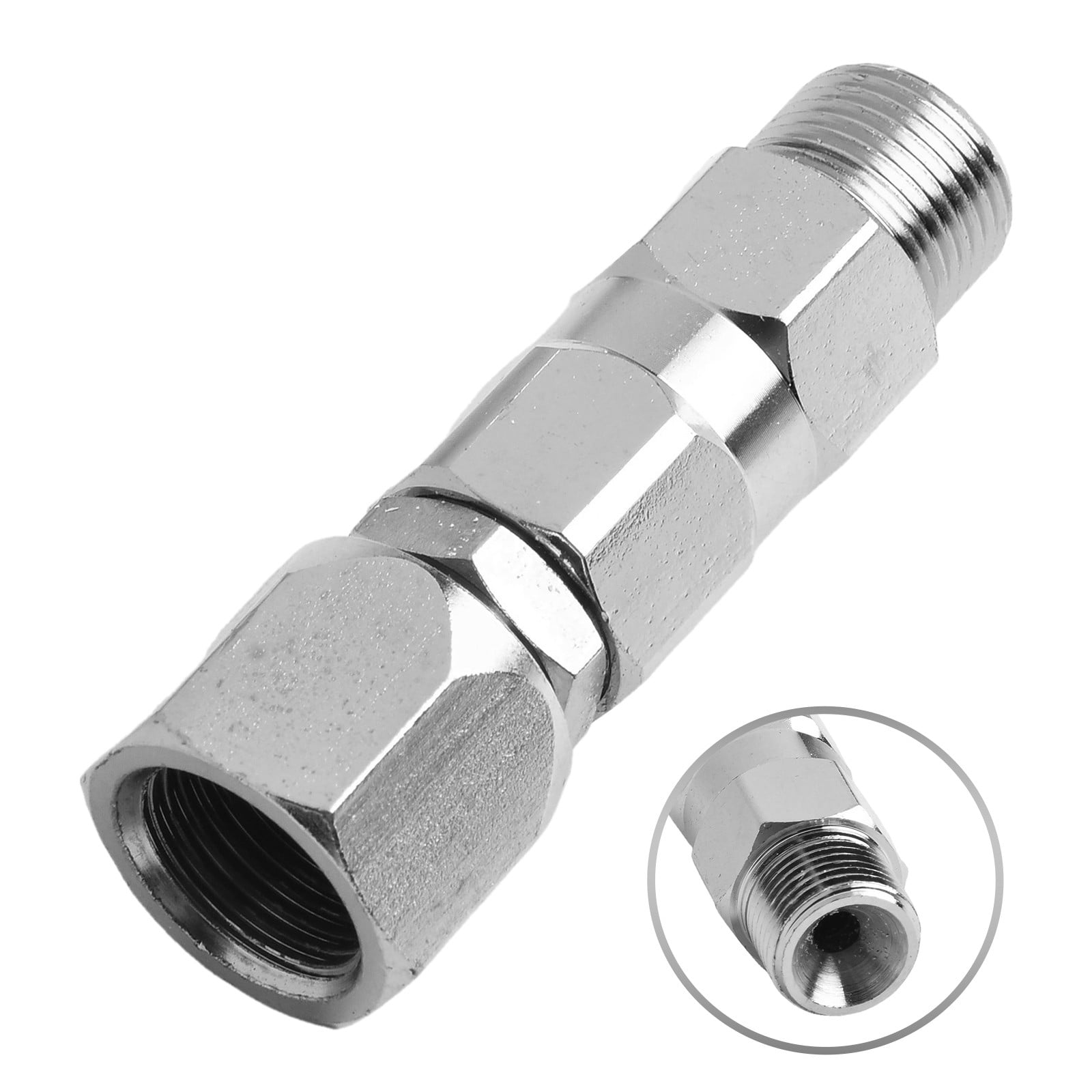 1/4" Stainless Steel Swivel Joint For Airless Paint Spray Guns - High Pressure, 360° Rotation, Prevents Hose Kinking