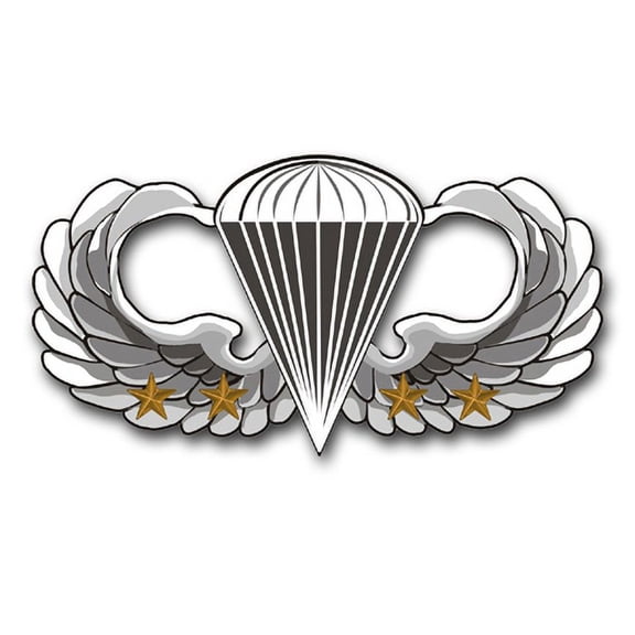 3.8 Inch Army Basic 4 Combat Jump Wings Vinyl Transfer Decal