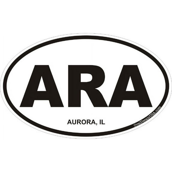 3.8 Inch Aurora Illinois Oval Decal