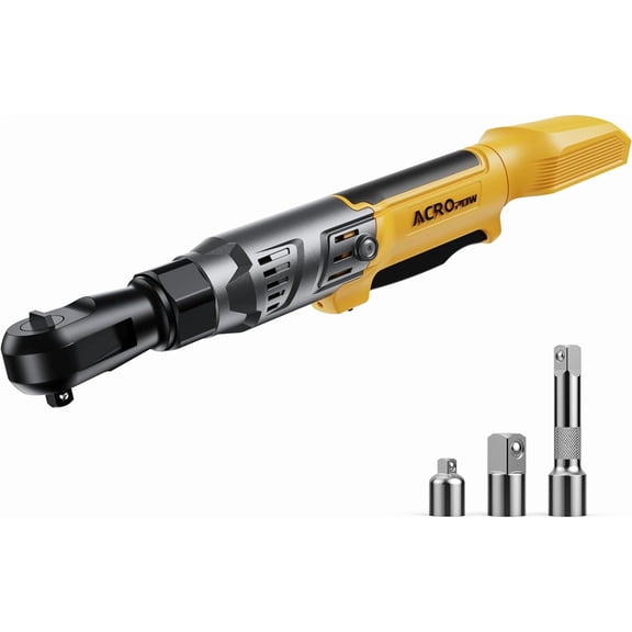 3/8 Inch Brushless Cordless Ratchet Wrench 74Ft-Lbs High Torque Electric Power Ratchet Compatible with DEWALT 20V MAX Battery Variable Speed Right Angle Electric Socket Wrench