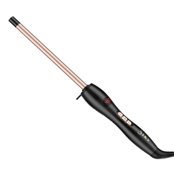 3/8 Inch Curling Wand Irons for Short&Long Hair, 9mm Thin Curling Iron with Long Barrel, Tiny Hair Curling Wand Tourmiline Ceramic Barrel with 9 Heat Settings,Dual Voltage|Golve Include