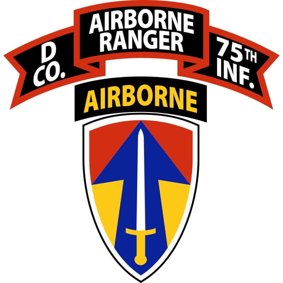 3.8 Inch D Company (RANGER), 75th Infantry (AIRBORNE), 2nd Field Force Decal