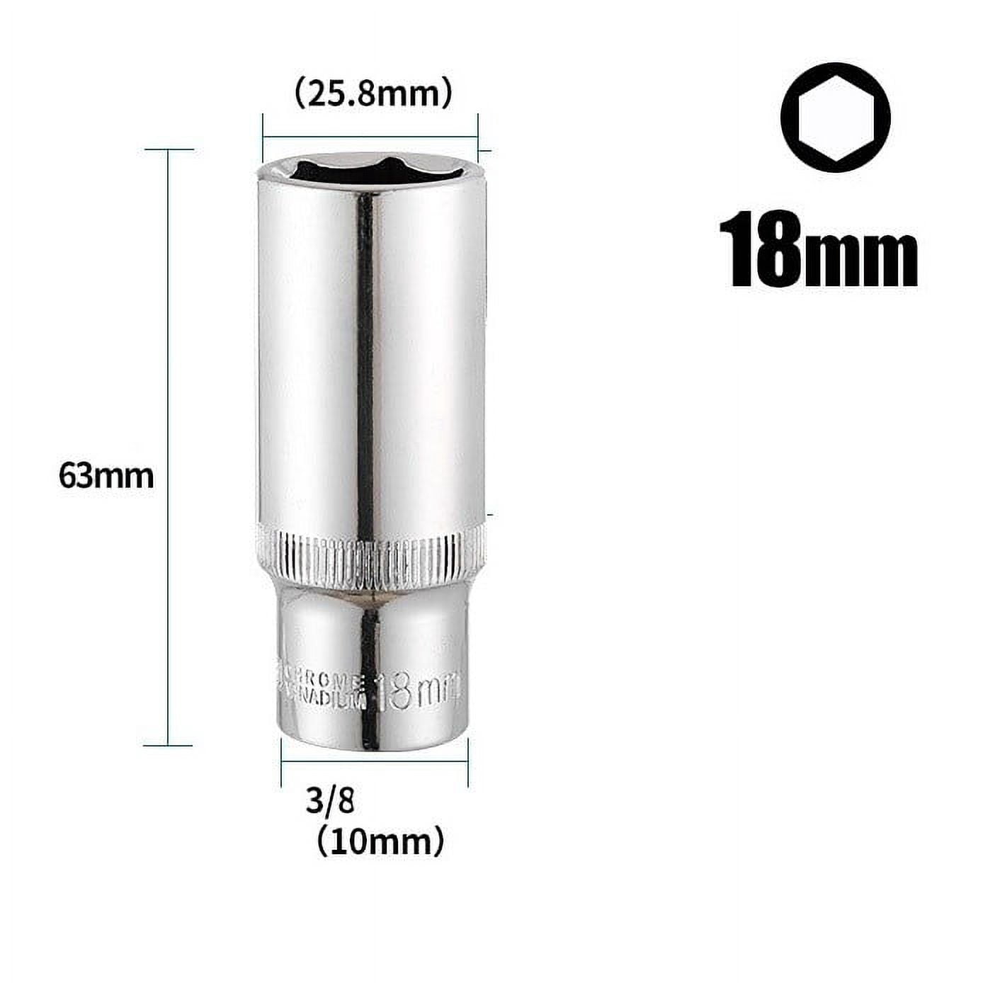 3/8 Inch Deep Socket Adapter for Ratchet Tool Set with 8-24mm Sizes ...