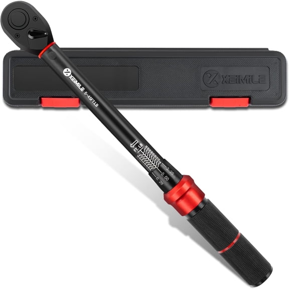 3/8-Inch Drive Click Torque - 5-45 Ft-Lb/6.8-61Nm, Dual-Direction Adjustable 72 Tooth Click Torque with Dual Range Scales, High 3% Precision for Bike, Motorcycle and Car Repair