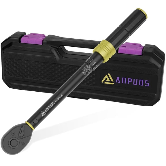 3/8-Inch Drive Click Torque Wrench, 5-45 Ft-Lb/6.8-61 Nm, Dual-Direction, Lightweight Aluminum, 72-Tooth, Dual Range Scales Adjustable Torque Wrench for Bike, Motorcycle, Car Spark