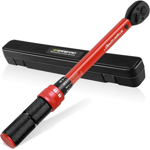3/8-Inch Drive Click Torque Wrench,Dual-Direction Adjustable,72-Tooth Dual Range Scales-5-50Ft-Lb/6.8-68Nm,Quick Release Ratchets