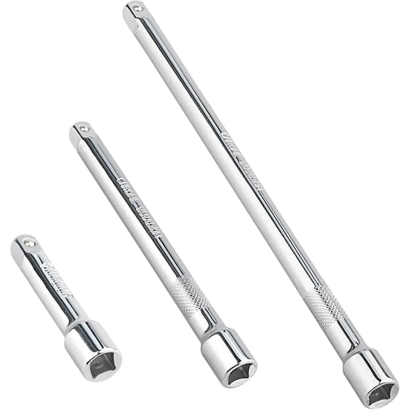 3/8 Inch Drive Socket Extension Bar Set-Includes 3", 6", 10" Chrome Vanadium Steel Extensions with Mirror Finish for Ratchet Drive, Automotive and Tool Use,3PC