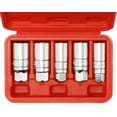 thumbnail image 1 of 3/8-Inch Drive Spark Plug Socket Set, 6-Point, 5/8-Inch, 3/4-Inch, 13/16-Inch, 14mm, 18mm, 5-Piece Set, 1 of 8