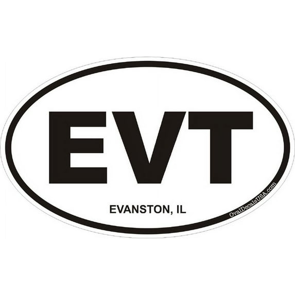 3.8 Inch Evanston Illinois Oval Decal