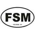 thumbnail image 1 of 3.8 Inch Folsom California Oval Decal, 1 of 1