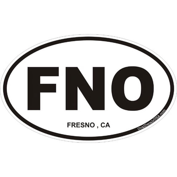 3.8 Inch Fresno California Oval Decal