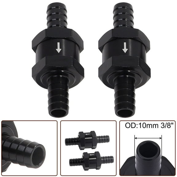 3/8 Inch Fuel Check Valve One-Way Inline Non Return Valve for Diesel Petrol Gas Oil 10mm OD 2 Pieces