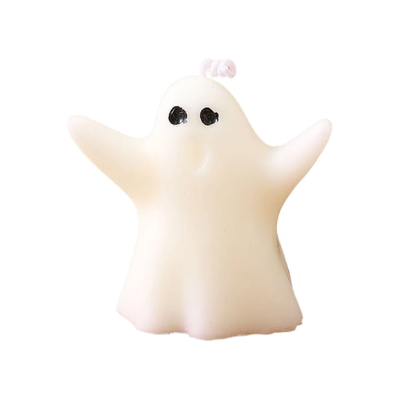 3.8 Inch Ghost Shaped Scented Candle, Handmade Smokeless Decor Wax, Figurine Candle for Home Tabletop, Centerpiece and Halloween Gift Giving