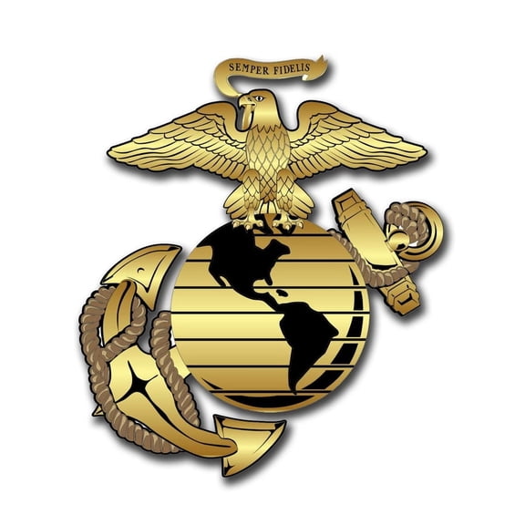 3.8 Inch Gold Eagle Globe and Anchor EGA Decal Sticker