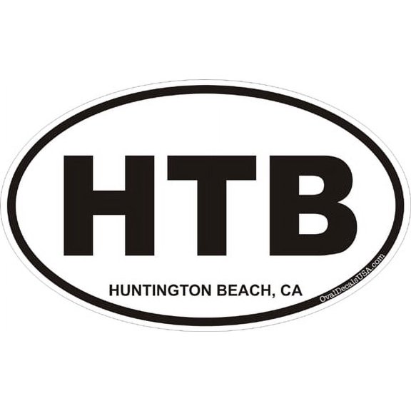 3.8 Inch Huntington Beach California Oval Decal