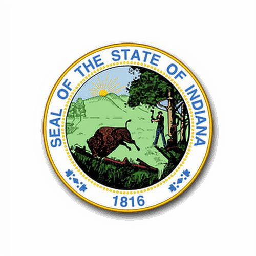 3.8 Inch Indiana State Seal Vinyl Transfer Decal