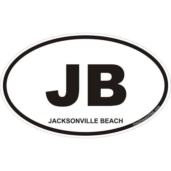 3.8 Inch Jacksonville Beach Florida Oval Decal