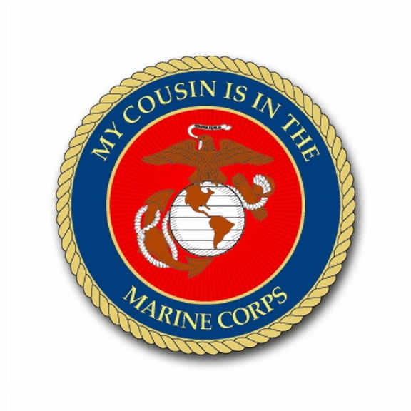 3.8 Inch MY COUSIN IS IN THE MARINES VINYL TRANSFER DECAL