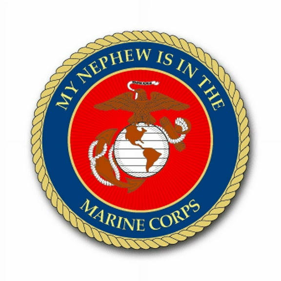 3.8 Inch MY NEPHEW IS IN THE MARINES VINYL TRANSFER DECAL