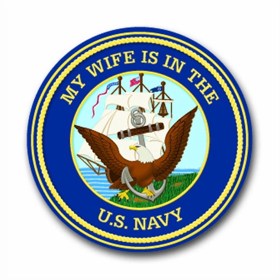3.8 Inch MY WIFE IS IN THE NAVY VINYL TRANSFER DECAL