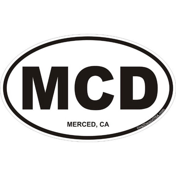 3.8 Inch Merced California Oval Decal