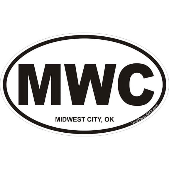 3.8 Inch Midwest City Oklahoma Oval Decal