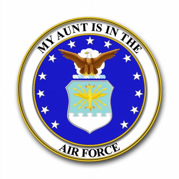 3.8 Inch My AUNT is in the Air Force Seal Vinyl Transfer Pride Decal