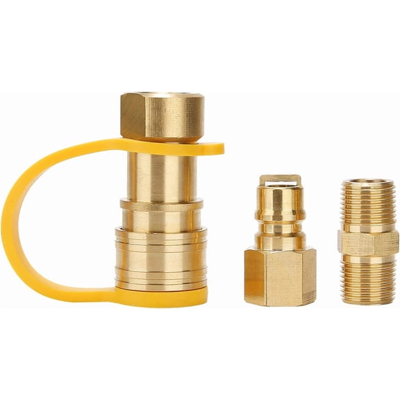 3/8 Inch Natural Gas Quick Connect Fittings, LP Gas Propane Hose Quick Disconnect Kit, Gas Grill Quick Connector Adapter kit