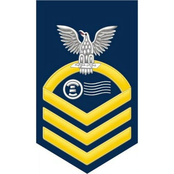 3.8 Inch Navy Chief Gold E-7 Postal Clerk PC Decal Sticker