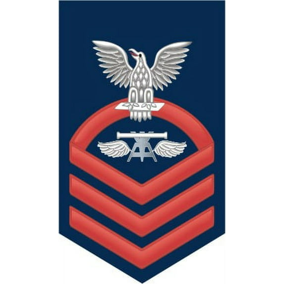3.8 Inch Navy Chief Red E-7 Aviation Fire Control Technician FT Decal Sticker