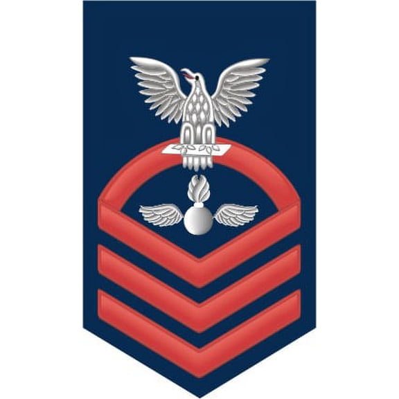 3.8 Inch Navy Chief Red E-7 Aviation Ordnanceman AO Decal Sticker