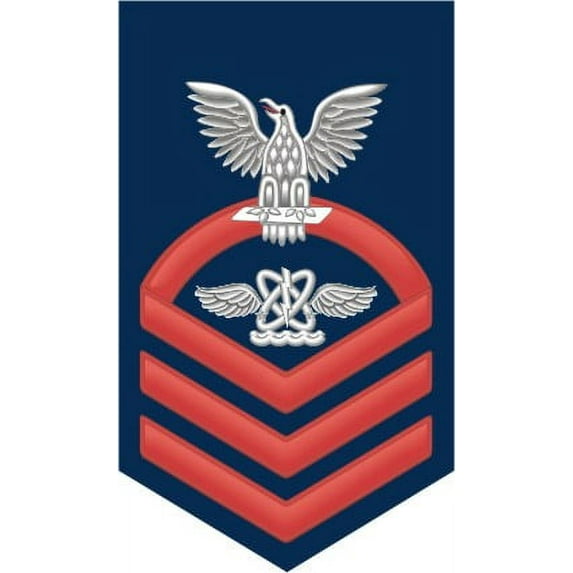 3.8 Inch Navy Chief Red E-7 Aviation Warfare Technician AW Decal Sticker