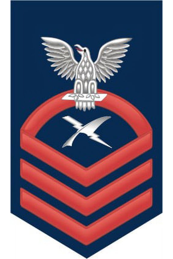 3.8 Inch Navy Chief Red E-7 Cryptographic Technician CT Decal Sticker