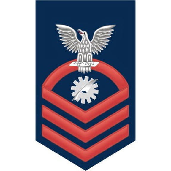 3.8 Inch Navy Chief Red E-7 Data Processing Technician DP Decal Sticker