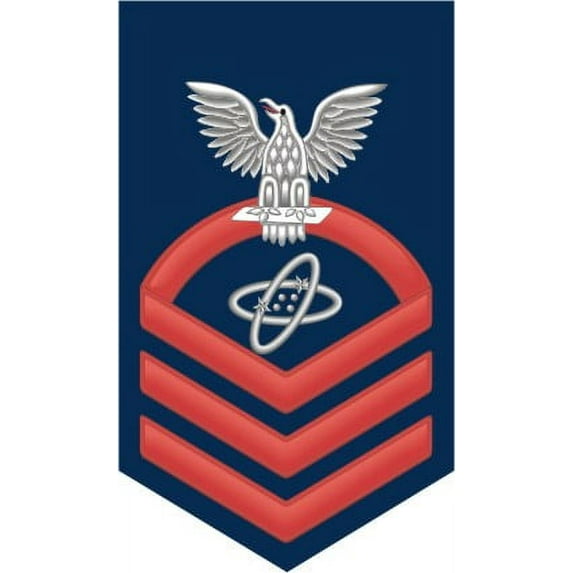 3.8 Inch Navy Chief Red E-7 Electronics Technician ET Decal Sticker