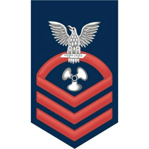 3.8 Inch Navy Chief Red E-7 Machinist's Mate MM Decal Sticker