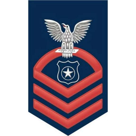 3.8 Inch Navy Chief Red E-7 Master At Arms MA Decal Sticker