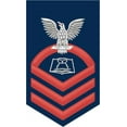 thumbnail image 1 of 3.8 Inch Navy Chief Red E-7 Mess Manager Specialist MS Decal Sticker, 1 of 1