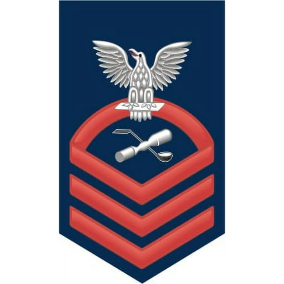 3.8 Inch Navy Chief Red E-7 Molder ML Decal Sticker