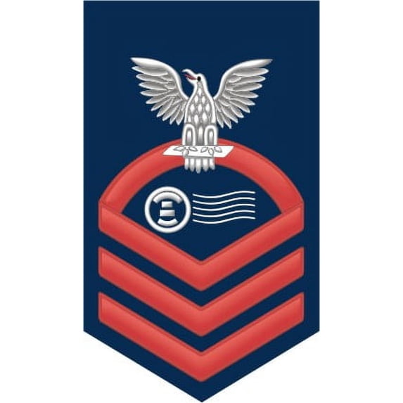 3.8 Inch Navy Chief Red E-7 Postal Clerk PC Decal Sticker