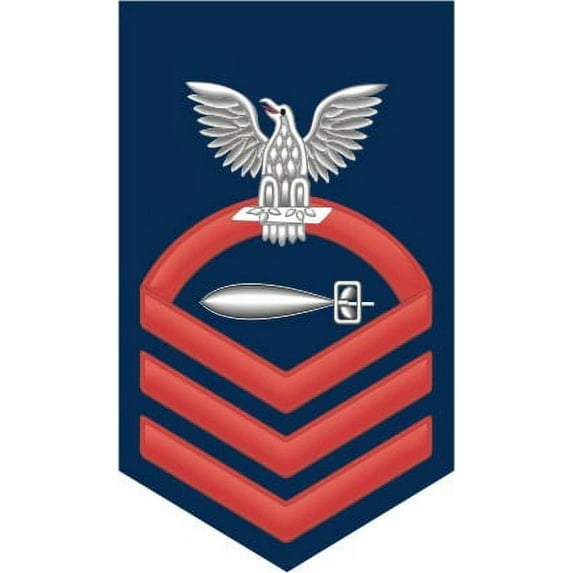3.8 Inch Navy Chief Red E-7 Torpedoman's Mate TM Decal Sticker