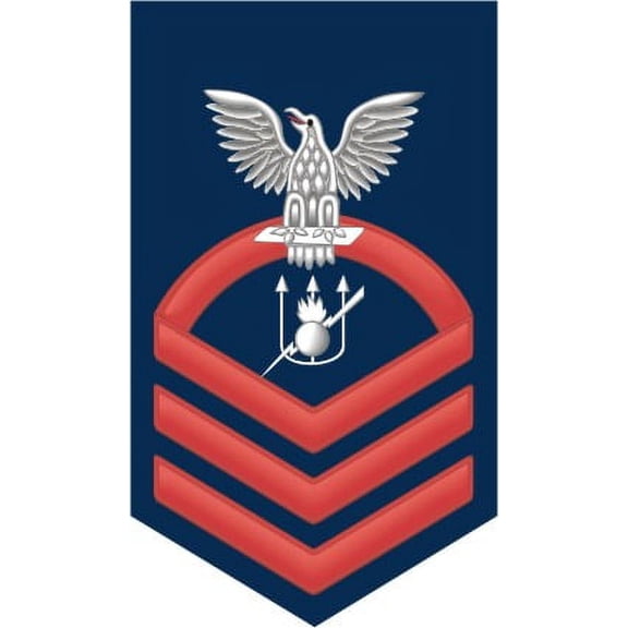 3.8 Inch Navy Chief Red E-7 Weapons Technician WT Decal Sticker